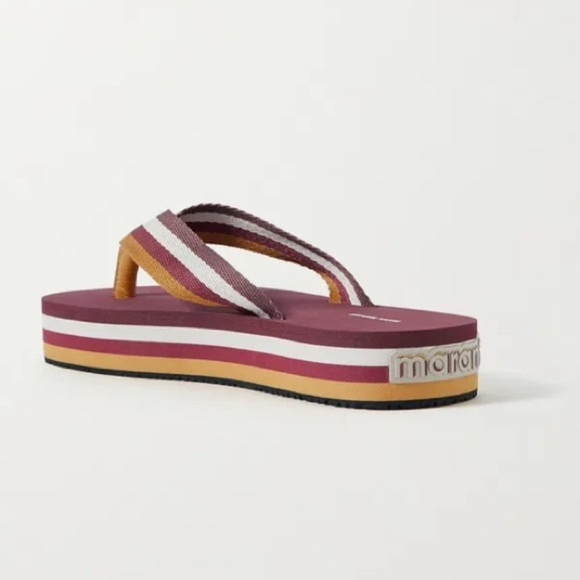 Isabel Marant Tae Striped Canvas Flip Flops - Picture 2 of 16